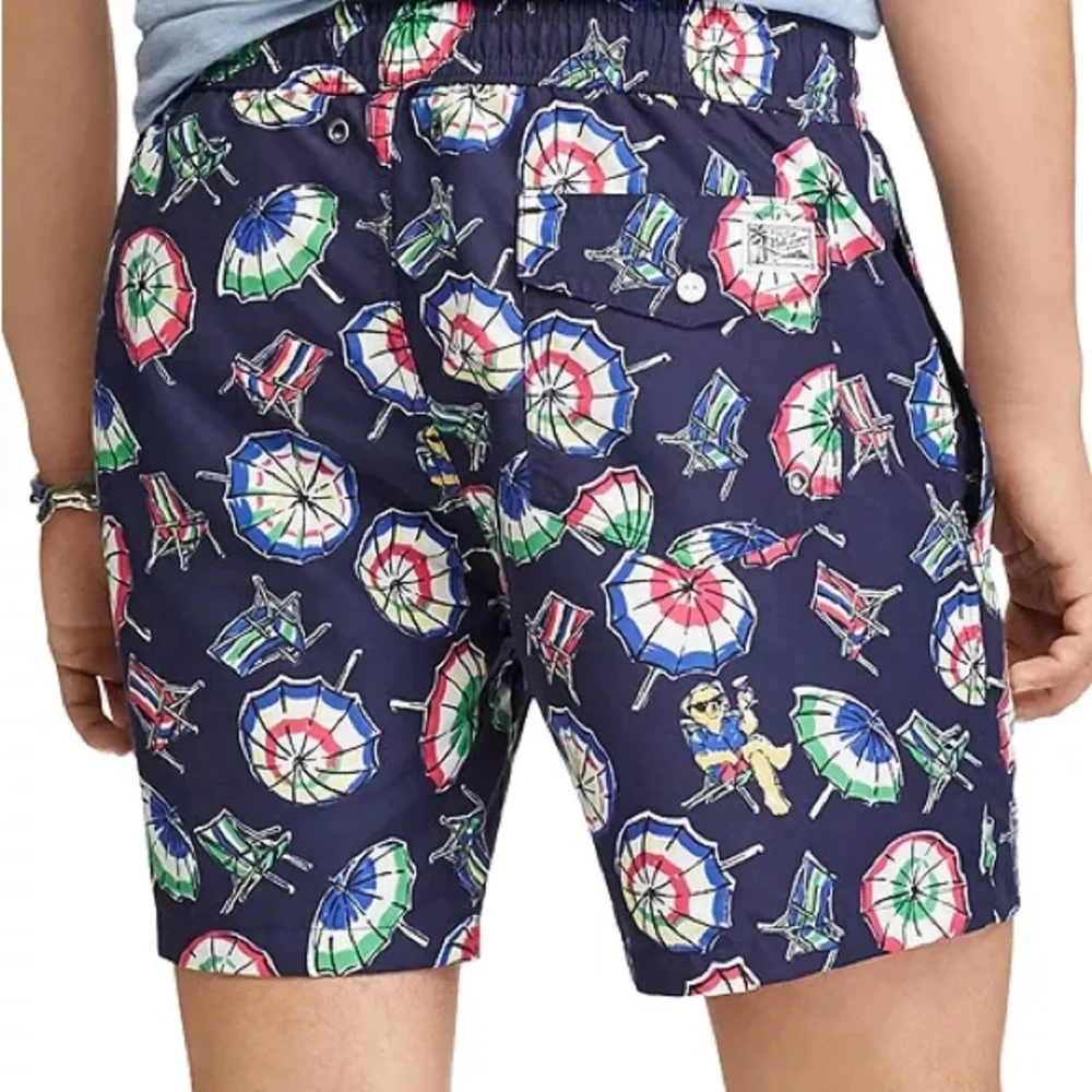 Polo Ralph Lauren Traveler Swim Trunks Men’s XL‎ Polo Bear Beach Umbrella Navy